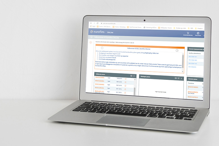 Eurofins Online: Bestilling af analyser